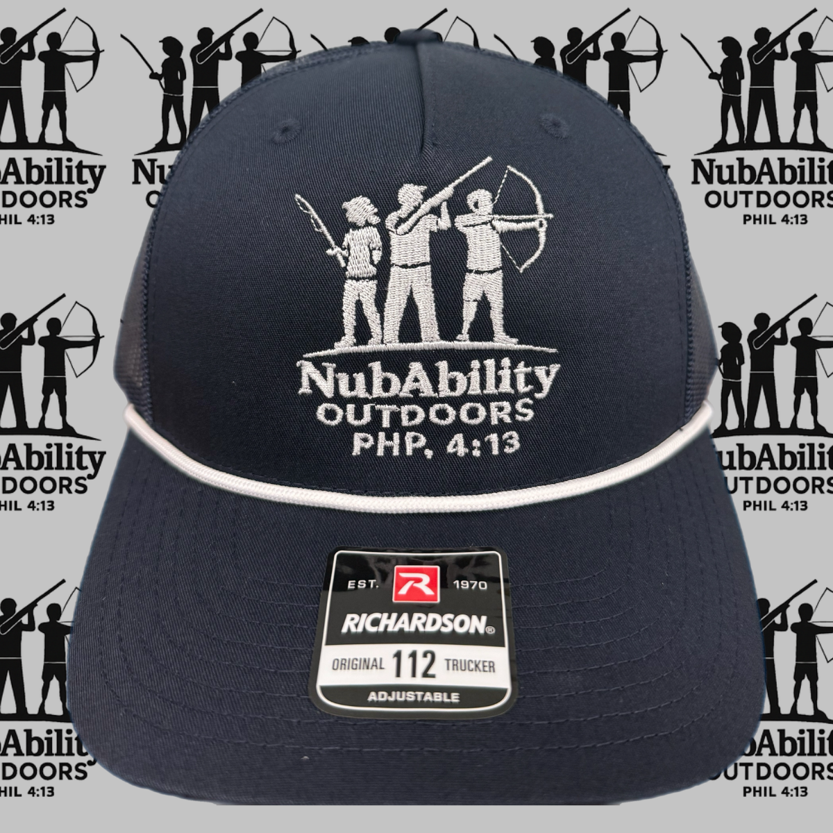 NubAbility Outdoors Midnight Navy Embroidered Snapback